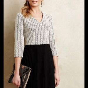 Anthropologie Black and White Dress